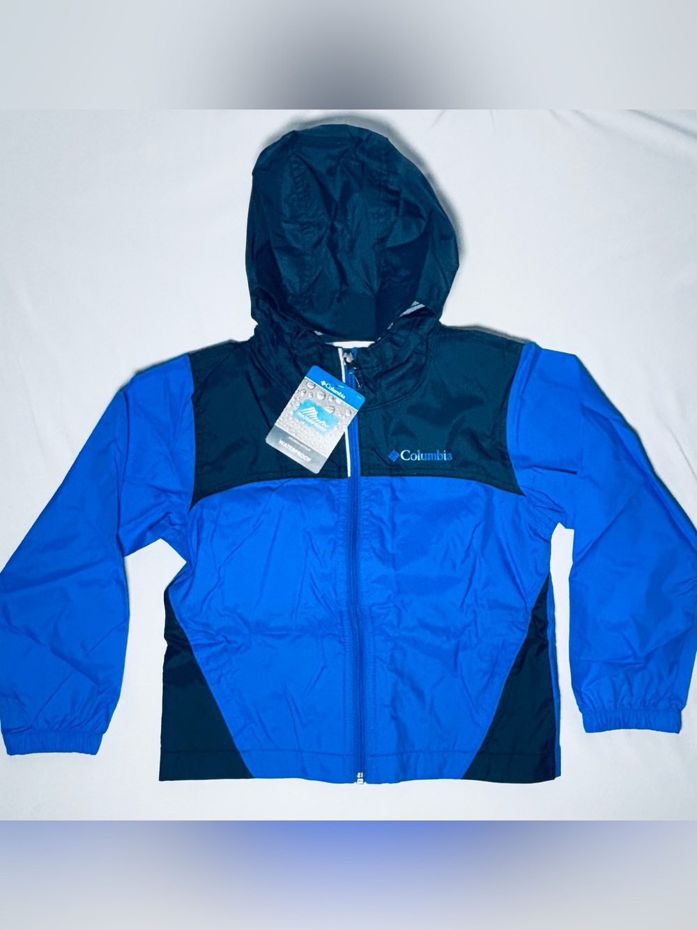 Columbia Boys Glennaker Rain Jacket XXS (4/5) Blue Waterproof NWT
